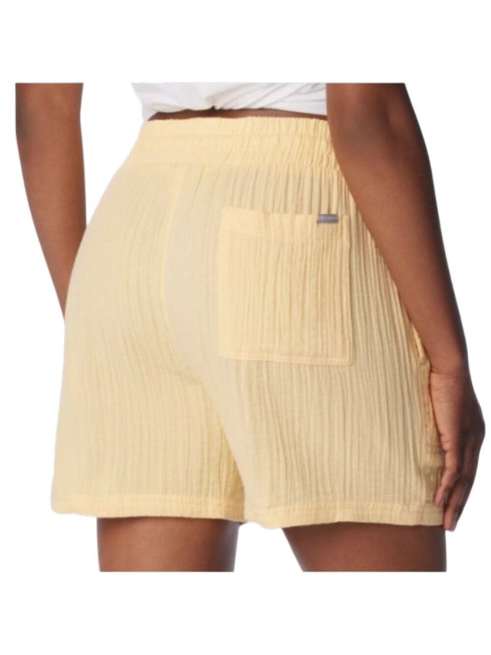Columbia Sunkissed Yellow Cotton Drawstring Shorts NWT - Size L - Picture 3 of 9